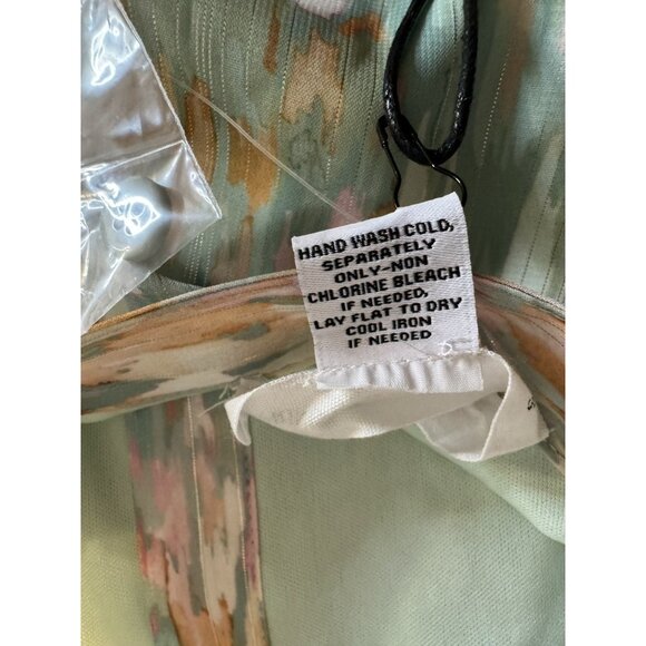 Spring & Mercer Watercolor Chiffon Midi Prairie Dress Small Long Sleeve NEW - Picture 12 of 16